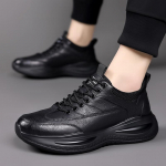 Vyri&scaron;ki laisvalaikio batai su rai&scaron;teliais juodi Madingi laukiniai mados vyri&scaron;ki batai Storu padu vyri&scaron;ki tikros odos batai vyri&scaron;ki Zapatos De Hombre 6.5