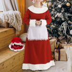 Mrs Claus Costume Cosplay Dress up Xmas Outfits for Festival Halloween XL black