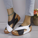 Moteri&scaron;kos kontrastingos spalvos plei&scaron;tiniai sandalai, mink&scaron;to pado batai &bdquo;Peep Toe Slingback&ldquo;, patogūs vasariniai lauko sandalai 36