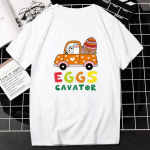 Velykiniai mar&scaron;kinėliai Kawaii Bunny Print Trumpomis rankovėmis Vir&scaron;utiniai mada Laisvalaikio moteri&scaron;ki mar&scaron;kinėliai Velykų mar&scaron;kinėliai Kiau&scaron;iniai Mar&scaron;kinėliai Dideli mar&scaron;kinėliai Ropa Mujer 4XL