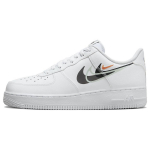 Nike Air Force 1 07 Multi Swoosh - Balti Juodi Vyri&scaron;ki Kedai &Scaron;viesiai Sidabriniai Vidutinio Pilkumo FN7807-100 36