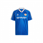 Adidas Originals Manchester United 1988-90 Trečiasis Rinkinys Retro Futbolo Mar&scaron;kinėliai Vyri&scaron;ki Vir&scaron;utiniai Drabužiai Academy-Blue IP5544 M