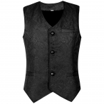 Vyri&scaron;ki viduramžių drabužiai Retro kasdieninė liemenė Helovino smokingo &scaron;varkas Viduramžių kostiumas Berankovė atlapinė džentelmeno vakarėlio renesanso frakas XXL juoda