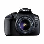 Canon EOS 2000D DSLR fotoaparatas + EF-S 18-55mm f/3.5-5.6 III priartinantis objektyvas juoda