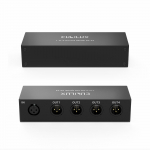 Cubilux XLR pasyvus 1 x XLR moteri&scaron;kas į 4 x XLR vyri&scaron;kus subalansuotas 1/4 aliuminio korpuso skirstytuvas 4 kanalų skirstytuvas, skirstytuvas, įėjimas, i&scaron;ėjimai, mikrofono/linijos juoda