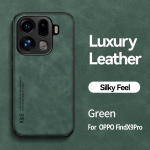 EUCAGR Prabangus PU Odos Magnetinis Smūgiams Atsparus Galinis Dangtelis Telefonui OPPO Find X9 Pro X9Pro Su Metaline Plok&scaron;tele Telefonui OPPO Find X9 For OPPO Find X9 Pro žalia