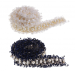 2 Yards Pearl Beaded Ribbon Lace Trim Sewing on Clothing Decoration as described įvairiaspalvis