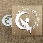 Kampas ant mėnulio metalo pjovimo &scaron;tampai &bdquo;pasidaryk pats&ldquo; Scrapbooking Reljefinis popierinis kortelių trafaretas sidabras