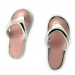 Les Tr&eacute;sors De Lily [G7653] - Boucles Argent 'Tongs' rose ry&scaron;kiai rožinė