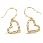 Les Tr&eacute;sors De Lily [H2609] - Boucles Plaqu&eacute; Or 'Love' blanc dor&eacute; - 12x13 mm auksas