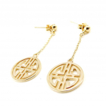 Les Tr&eacute;sors De Lily [J0192] - Boucles Plaqu&eacute; Or 'Fengshui' dor&eacute; - 40x15 mm