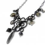 Les Tr&eacute;sors De Lily [J0479] - Collier Cr&eacute;ateur 'M&eacute;lusine' noir blanc