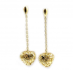 Les Tr&eacute;sors De Lily [L4286] - Boucles Plaqu&eacute; Or 'Love' Dor&eacute; - 45x12 mm