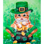 &bdquo;Pasidaryk pats&ldquo; 5D deimantinis pie&scaron;imas kryželiu Siuvinėti kačių auksine moneta Mozaikinis deimantinis siuvinėjimas Rankdarbiai 20X30CM