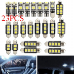 23 vnt. / rinkinys universalus baltos spalvos LED automobilio salono žibintų atnaujinimo rinkinys, skirtas automobilių LED vidaus sunkvežimių žibintams 23Pcs