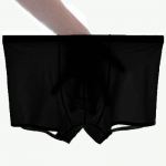 Vasaros ir rudens vyri&scaron;kos grynos spalvos bokseriniai &scaron;ortai Ledinio &scaron;ilko subtilus itin plonas permatomas didelio U dydžio i&scaron;gaubtos apatinės kelnės M