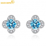 SACE GEMS Klasikiniai vario lydinio cirkonio auskarai moterims Vestuvių dovanos balta