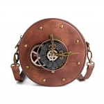 &bdquo;Johnature Retro Circular&ldquo; moteri&scaron;ki rankiniai ant pečių &bdquo;Steampunk&ldquo; stiliaus auk&scaron;tos kokybės PU odos universalus moteri&scaron;kas krep&scaron;ys ruda