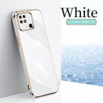 Auksinio rėmelio fotoaparato apsauga TPU mink&scaron;tas smūgiams atsparus telefono dėklas, skirtas Xiaomi Redmi 13C 10C 10 10A 12 12C Cover Note 12s 10 11 12 Pro+ 4G 5G 10S 11S POCO C65 RedMi 10C balta