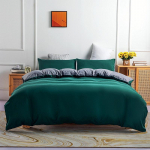Vienspalvis patalynės komplektas Dvigubas antklodės užvalkalas pagalvės užvalkalas Trijų dalių medvilninė viengulė lova antklodės užvalkalo / antklodės užvalkalų rinkinys 260x229cm(3pcs) tamsiai žalia spalva