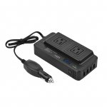 200 W automobilio maitinimo keitiklis DC 12V į AC 220V keitiklis su 2 kintamosios srovės lizdais 4 USB prievadais įjungimo / i&scaron;jungimo jungiklis US Plug juoda