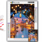 5D deimantų tapyba Venecijos kra&scaron;tovaizdžio &scaron;viesų nakties scena &bdquo;pasidaryk pats&ldquo; deimantų siuvinėjimas kalnų kri&scaron;toliniu akmeniu namų dekoravimas Full Round 20X30CM