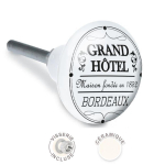Les Tr&eacute;sors De Lily [A2535] - Keraminė baldų rankenėlė Grand Hotel juoda balta - 65x35 mm juoda