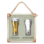 Les Tr&eacute;sors De Lily [A3793] - Plaque m&eacute;tal 'Messages' (Bi&egrave;re) (Pression- D&eacute;pression) - 20x20 cm žalia