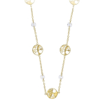 Les Tr&eacute;sors De Lily [R5474] - Collier Argent artisanal 'Arbre de Vie' blanc dor&eacute; - 9 mm