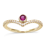 Bague Plaqu&eacute; Or 'Sissi' rose blanc dor&eacute; - 6 mm