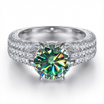 BagueRingen 2ct moissanite žiedai originalūs sidabriniai 925 juvelyriniai vestuviniai žiedai moteri&scaron;ki papuo&scaron;alai dovanos dydis 5-10 10 žalia/mėlyna
