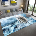 Mielas baltasis lokys vaikų kambario kilimas 3D gyvūnų kilimas Svetainės flanelinis kempinės vonios kilimėlis, sugeriantis namų dekoro prie&scaron;kambario kilimėlis 120x180cm 1pcs