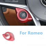 Alfa Romeo giulia stelvio aksesuarų automobilio salonui vieno rakto užvedimo variklio i&scaron;jungimo jungiklio mygtuko apdaila anglies pluo&scaron;to juodos spalvos