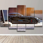 Neįrėminti 5 vnt., juodi super žaidimo automobiliai, modernūs HD dekoratyviniai spausdinti drobiniai plakatai Sienų menas Paveikslėliai Paveikslai Kambario namų dekoras 20x35cm*2 20x45cm*2 20x55cm*1
