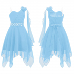 Vaiki&scaron;ka mergaičių suknelė su gėlėmis Princesės vakarėliui skirta &scaron;ifono vasarinė suknelė su blizgančiais karoliukų juostele 13-14 Years