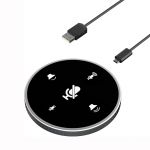 360&ordm; balso surinkimo USB konferencinis mikrofonas su daugiakrypčiu garsiakalbiu, kompiuterio mikrofonas, jutikliniai mygtukai nutildymui/garsumui, skirtas transliacijoms, Skype ir kt. 7.87x7.87x1.02cm juoda