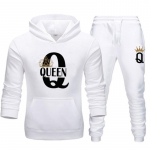 Lovers Couple KING QUEEN Print Hoodie Kostiumai 2 dalių gobtuvas ir kelnės Vyri&scaron;ki Moteri&scaron;ki megztiniai Komplektukai Klasikinė madinga sportinė apranga XL