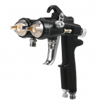 Dvigubas 1,4 mm antgalis dvigubos galvutės Dviejų komponentų veidrodinio efekto sidabro spalvos chromo oru varomas pur&scaron;kimo aparatas