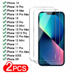 2 PCS 9H Premium grūdinto stiklo ekrano apsauginė plėvelė, skirta iPhone 6 6s 7 8 Plus X Xs XR 11 12 13 Pro Max 15 14 Pro Max Glass Huawei P Smart 2019 gryna