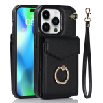 Prabangus kortelių krep&scaron;io piniginės žiedo laikiklis odinis dėklas, skirtas iPhone 15 14 13 12 11 Pro Max xs max xr x /Samsung S23 S22 S21 Ultra Plus A14 A13 A12 A53 A54 A52 iPhone 6/6S juoda