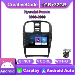 8 colių Android WIFI skirtas Hyundai Sonata 2003-2009 su mygtuku rankenėle Automobilinis radijas Multimedijos vaizdo grotuvas 2 din Carplay GPS Autoraido 2+32GB
