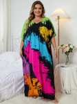 EDOLYNSA Plus Size moteri&scaron;ka ilga suknelė Kaftan Bohemian marginta V formos i&scaron;kirpte moteri&scaron;ka ilga suknelė Klasikinė Kaftan atostogų maudymosi kostiumėlis, pridengtas namų chalatas, &scaron;viežia suknelė One Size įvairiaspalvis