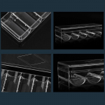 Patvarus skaidrus akrilinis pokerio žetonų dėklas, 100 žetonų dėklas, dėžutės laikiklis kolekcionuojamiems daiktams