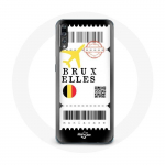 Coque pour Huawei P20 Billet d'avion Bruxelles Belgique