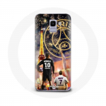 Coque pour Samsung Galaxy A8 2018 PSG Neymar et Mbapp&eacute; Joyeux no&euml;l