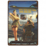 Military PinUp Girl Vintažiniai metaliniai skardiniai ženklai Seksuali armijos ponia Kar&scaron;ta moteris Juokingas sienų dekoras namams Baras Pub Garažas Kavos Vyro urvas 20x30cm