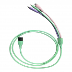 GIMIRO 3 viename USB įkrovimo laidas Greito įkrovimo C tipo laidas Suderinamas su dauguma i&scaron;maniųjų telefonų 120 cm Spalvingas žalia/rožinė