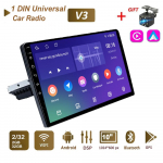 Universalus 1 Din 10 2+32G Android Radijas Auto Android Car Player Palaikymas Veidrodinis ry&scaron;ys Galinis vaizdas WIFI GPS BT FM Vairo valdymas 10.1 inch juoda