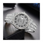 Moteri&scaron;kas kvarcinis laikrodis, apvalus ciferblatas, lydinio Kalnų kri&scaron;tolas, dekoras, romėni&scaron;ko umberio kalendorius, be delsimo, laiko tikrinimas, didelio tikslumo rankinis laikrodis, skirtas važiuoti į darbą ir atgal auksas/sidabras