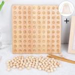 Montessori 1-100 skaičiavimo lenta Mediniai žaislai Skaitmeninio mokymosi karoliukų lentelė Žaidimas smulkiosios motorikos lavinimui Matematikos žaislai Vaikams